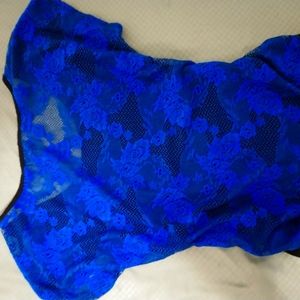 Blue lace blouse